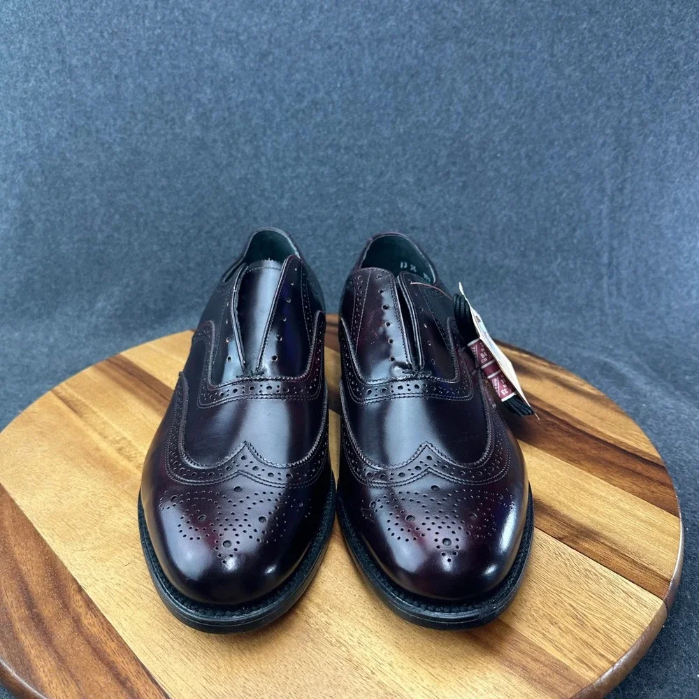 Vintage Executive Imperial Burgundy Wingtip Shoes Made In USA Men's Size 13EEE
